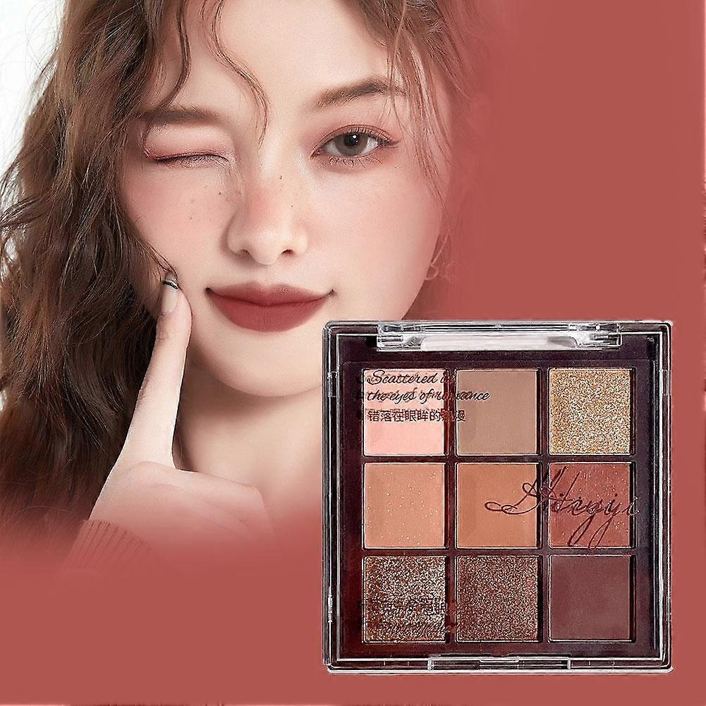 Chocolate Nine Color Eye Shadow Palette for Smoky and Daily Makeup with Silky Tones for Brightening and Contouring