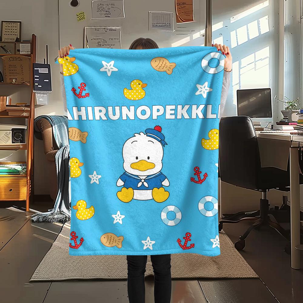 1PC Sanrio Cute Print Flannel Blanket, High Quality All Seasons, Home Decor, Warmth and Comfort, Perfect for Christmas Gifts