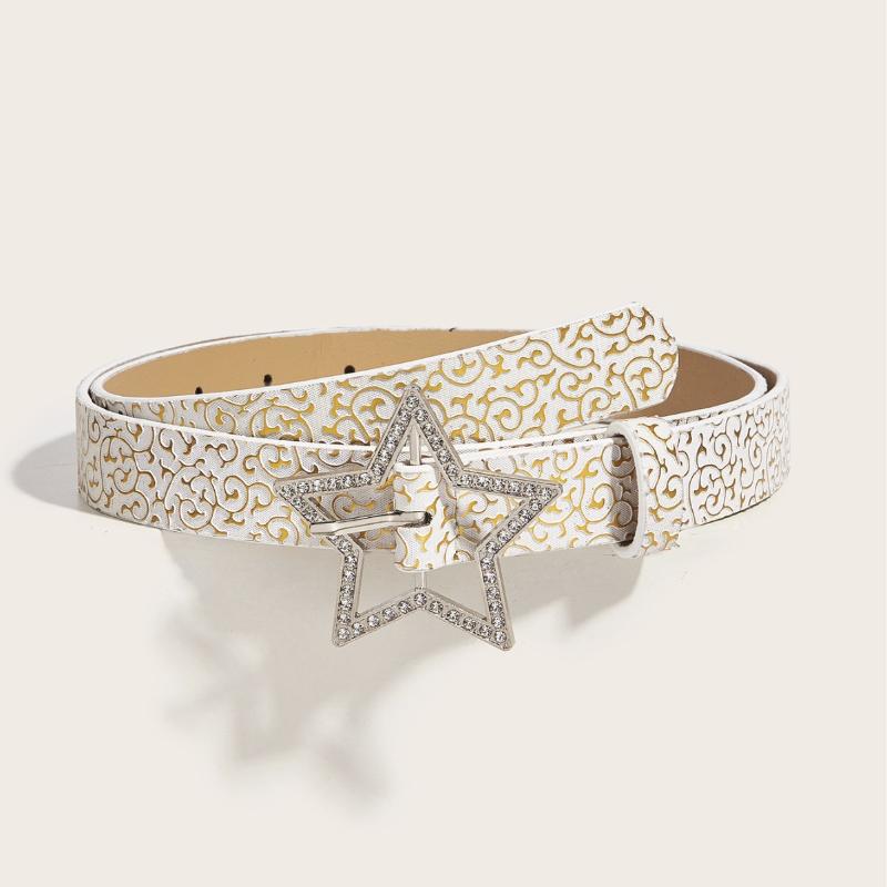 Bling Sequin Belts For Women Girl Fashion Pu Leather Belts Western Cowboy Y2K Retro Jeans Skirt Decor Waistband