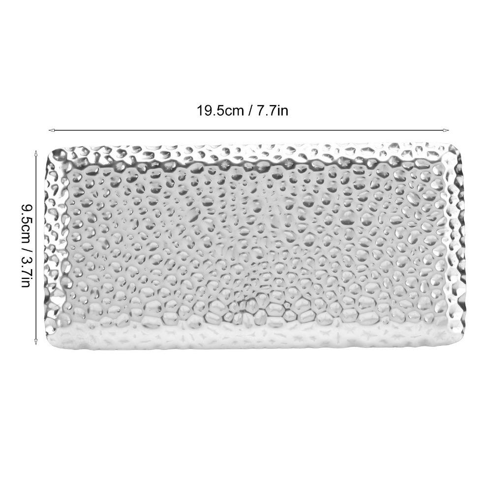 Hammered Texture Fruit Tray Silver and Golden Storage Tray Easy To Clean Metal Tray Home Kitchen серебряный