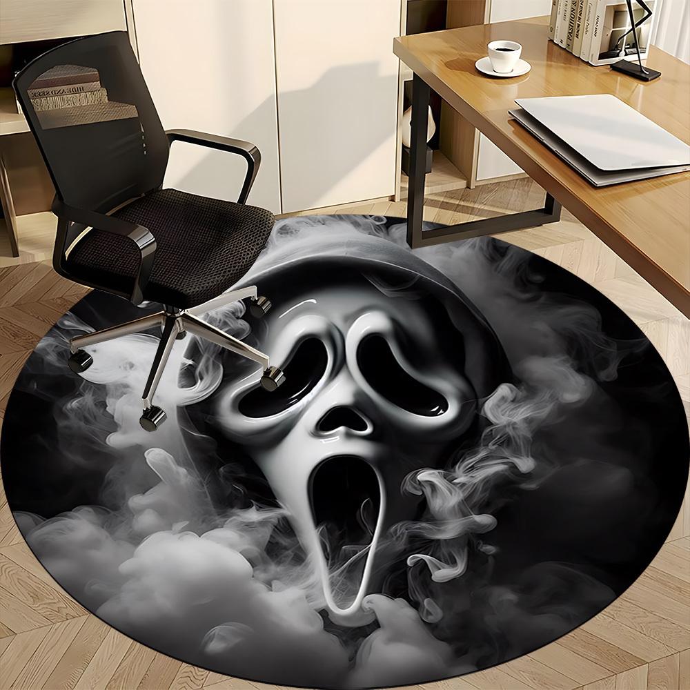 1PC Scream Office Round Rug, Non-slip, Soft and Durable Office Rug for Interior Decoration, Perfect for Office, Beautiful Decoration