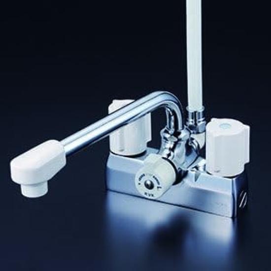 KVK shower with temporary pipe KF205N White Deck-mounted 2-handle shut-off (220mm included)
