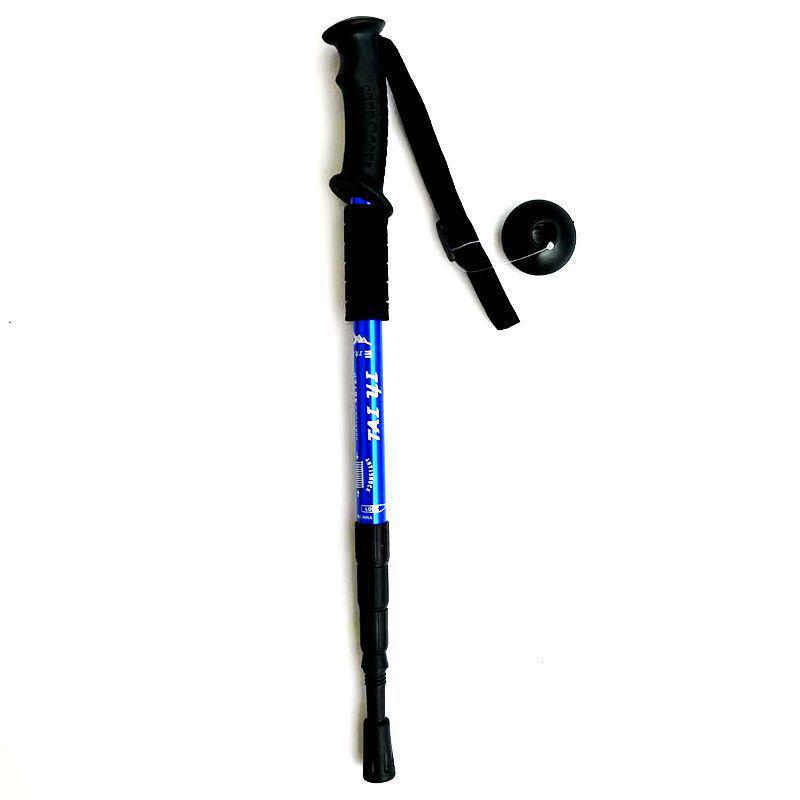 Ultra-Light Aluminum Alloy Mountaineering Trekking Pole with Shock-Absorbing Technology - Curved and Straight Handle, Telescopic Crutch