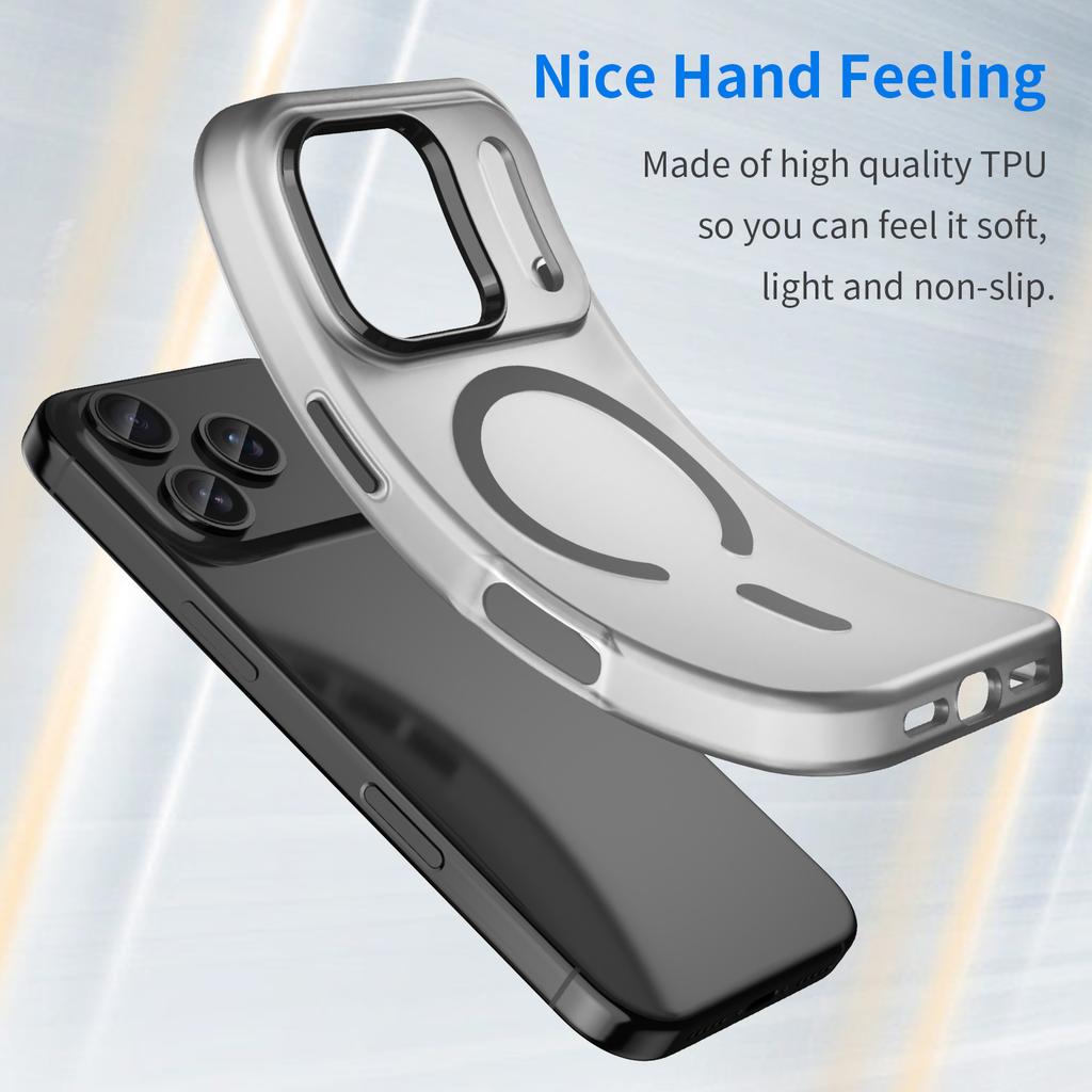 For iPhone 17 Pro Case Compatible with MagSafe TPU+PC Matte Translucent Phone Back Cover