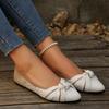 Pointed Bow Flat Shoes Women's Fashion Lightweight Comfortable Casual Shoes Large Size Women Loafers 2025