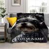 1PC Custom Name Musician Dog Style flannel blanket versatile, all-season throw suitable for the living room, bedroom, camping, travel, and gift