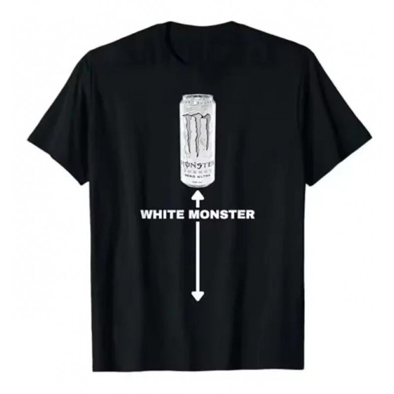 Women s fashion t-shirt 2026 branco novo monstro divertido impresso meme S