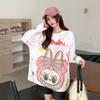 Women's Plus Size Cartoon Print Sweater - Autumn/Winter Trendy Heavy Knit Pullover