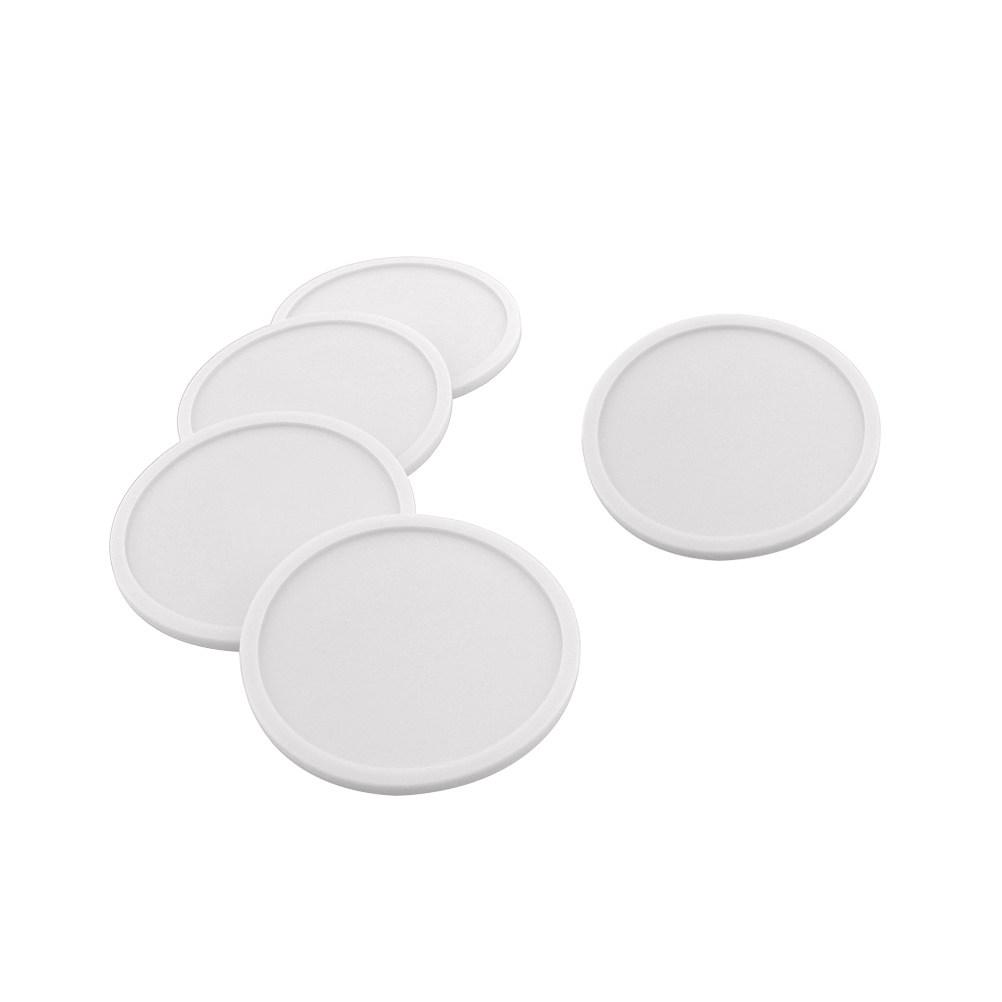

Silicone Cup Coaster Round Black 10Cm Thick Non-Slip Heat Resistant Cup Bowl Placemat Waterproof Silicone Pad for Home Bar белый