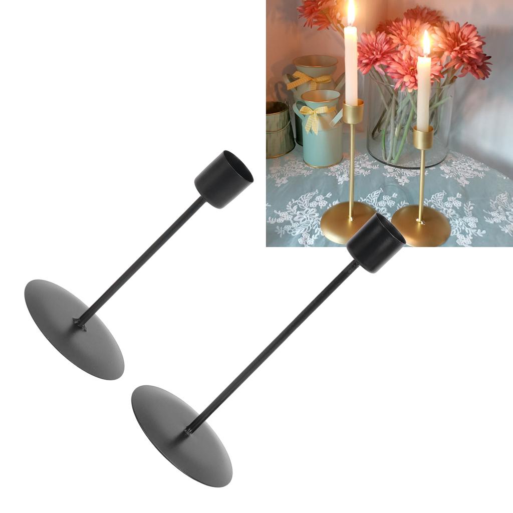 Candle Holders Set of 2 Metal SingleHead Vintage Decorative Candlesticks for Wedding Dinning Party Home Decor(Gold )