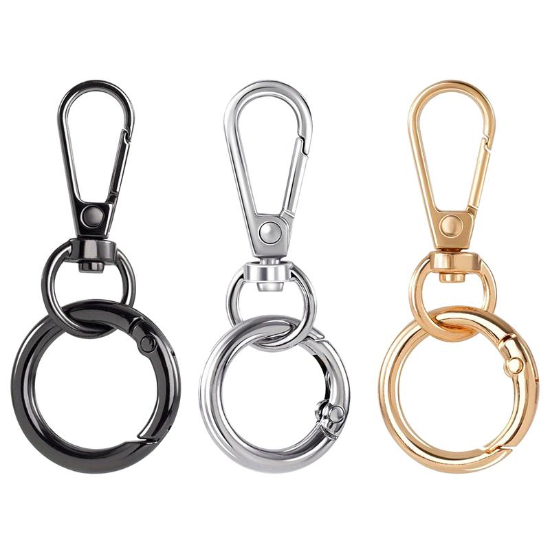 1/3/5Pcs Swivel Clasp Clip Metal Connecting Buckle Snap Hooks Double Opening Key Chain For Diy Crafts Lanyard Accessories