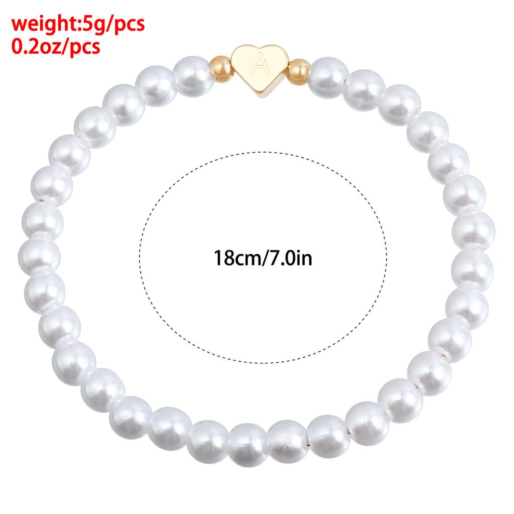 Fashion imitation pearl alloy letter love bracelet bracelet, hot-selling love gold letter peach heart jewelry