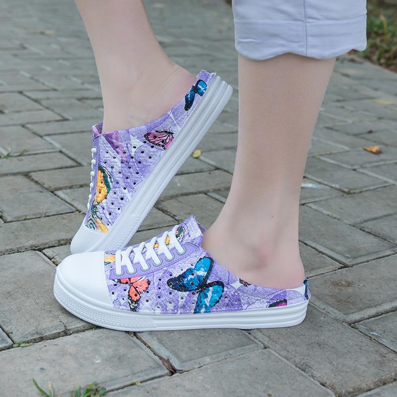 Sandalias de mujer slip on casual zapatos de jardín para mujeres zuecos  flat lindas sandalias de mariposa mulas de lactancia zuecos de trabajo  zapatillas de trabajo púrpura 38 comprar a buen precio —