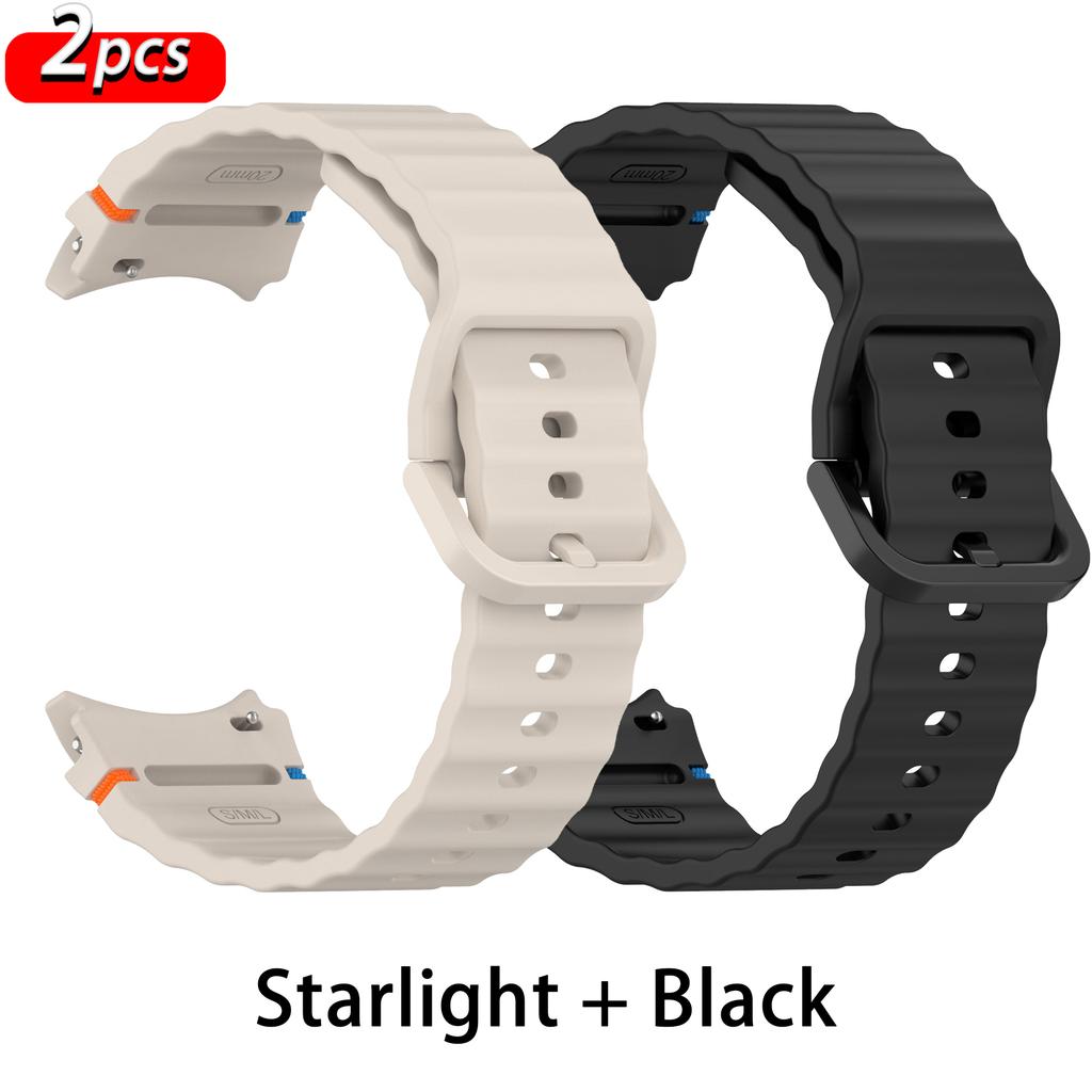 Sport Straps for Samsung Galaxy watch 4/5/6/7/6 classic 44mm 40mm 2 Pcs Original Silicone bracelet correa Galaxy watch 7 Band