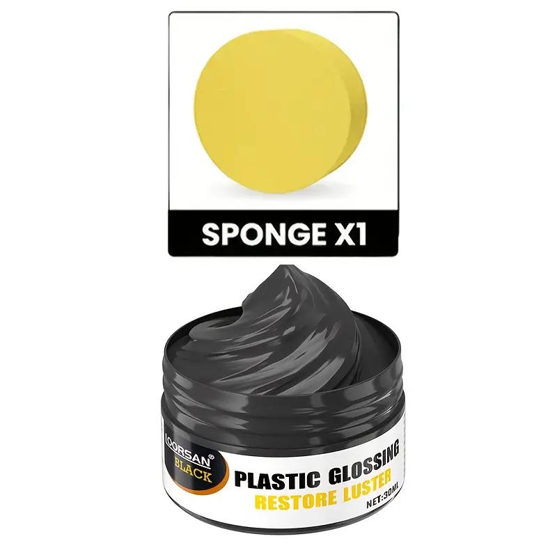 Car Interior and Exterior Dual Black Plastic Restoration wax,Can Be Used for Tire Blackening,seat Polishing,dashboard Brightenin