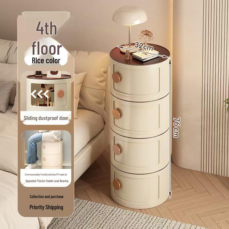 Kreativer runder Nachttisch mit Stauraum - Mini-Macaron-Regal Universal