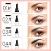 Batch of 4 waterproof 3D eyebrow pencils with 4 fork tips, Microblading Eyebrow Pencil with 4 tips Micro head, long-lasting natural makeup
