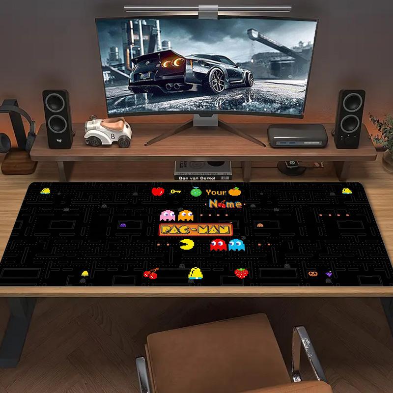 Pacman Custom Name Large Size Mouse Pad Large Gaming Table Cushion Non-slip Laptop Tablet Big Mousepad XXL Mat Mini PC Playmat With Lock Edge