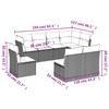 8-teiliges Gartensofa-Set mit Kissen, braunes Poly-Rattan