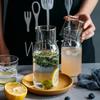 Transparenter Kaltwasser-Krug für das Wohnzimmer mit Tasse, Saftflasche, kreativer Wasserkrug, Nachttisch