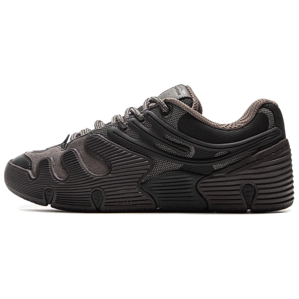 Li-Ning Tianjiao Unisex Low Top Skate Shoes Black Gray AEPV003-2 43