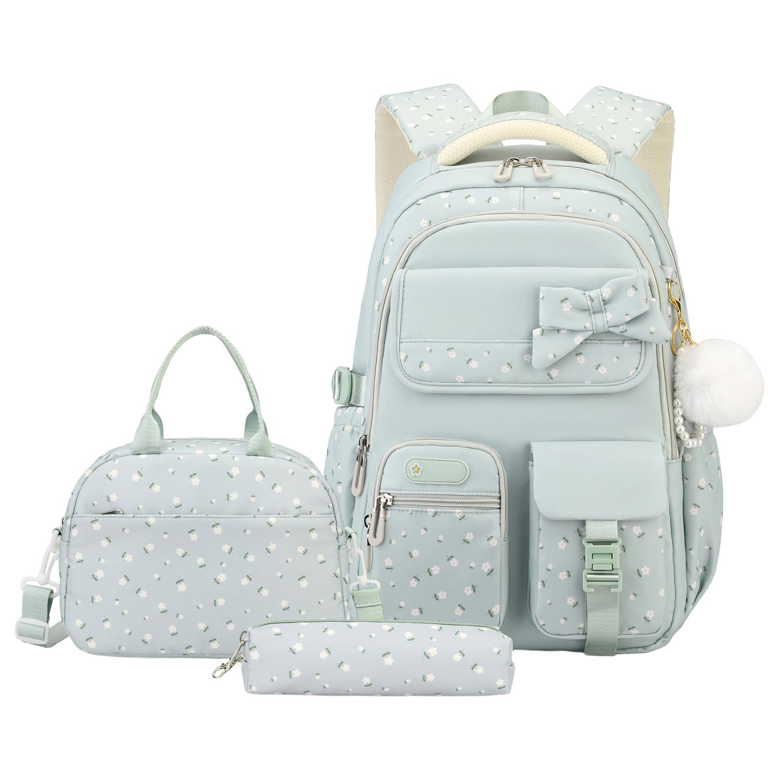 Unisex Kinderrucksack-Set mit Brotdose und Federmäppchen für Jungen Mädchen Schule One Size
