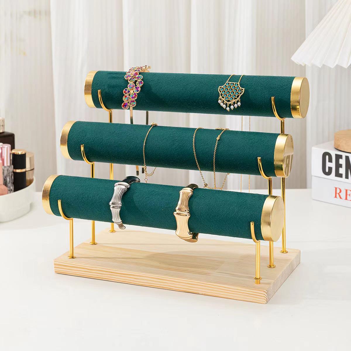 

Gold Velvet Jewelry & Watch Display Stand for Bracelets and Hair Ties