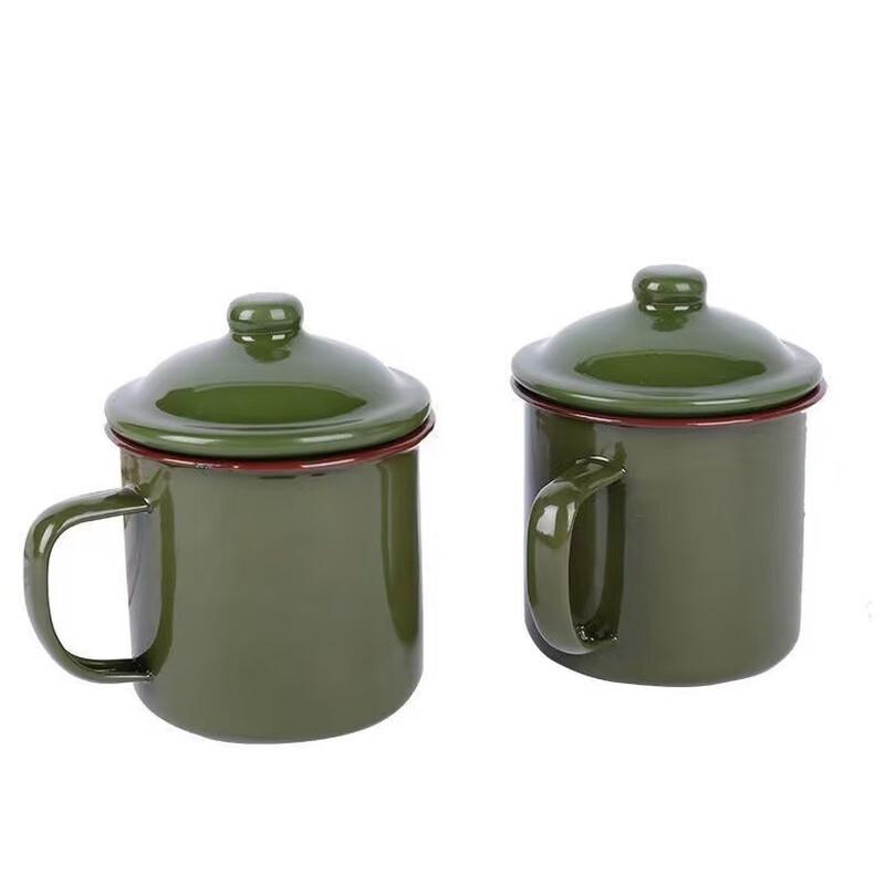 OLOEY Enamel Coffee Mug with Lid