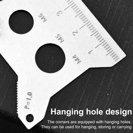 Screw Measuring Ruler with Thread Recognizer Lightweight Compact Bolt Length Checker Stainless Steel Bolt Size Tool