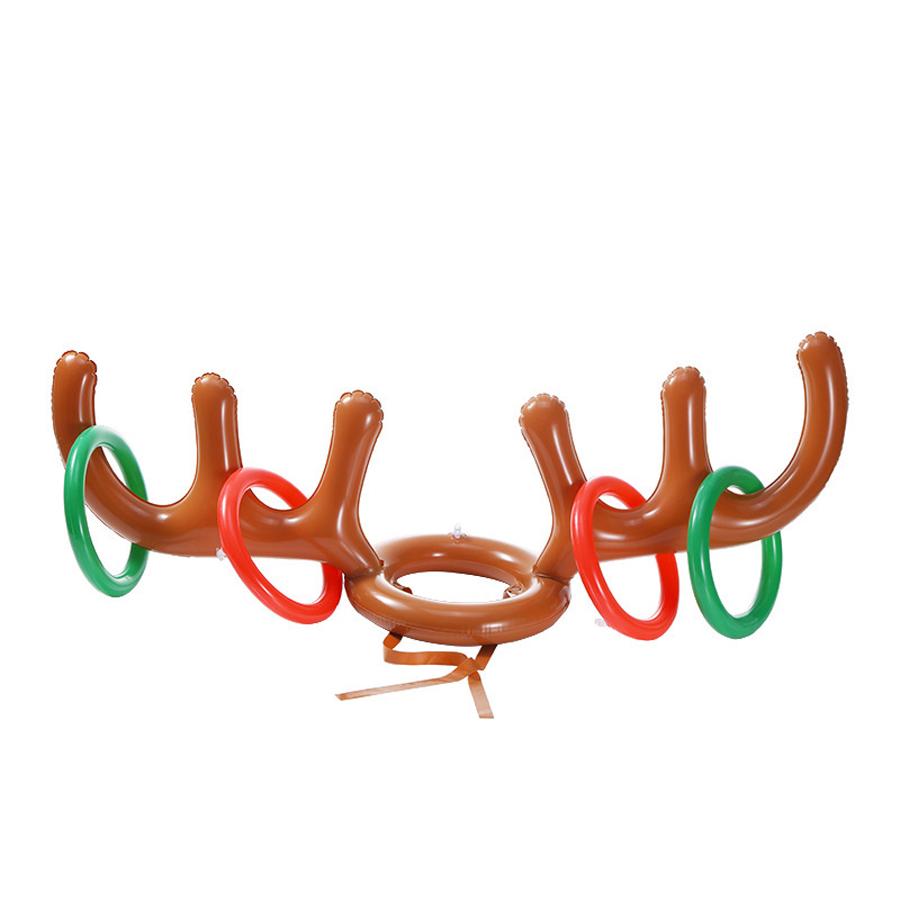 Ein Satz aufblasbares Rentiergeweih-Spiel, perfekt für Familien-Weihnachtsfeiern, geeignet für Erwachsene und Kinder.