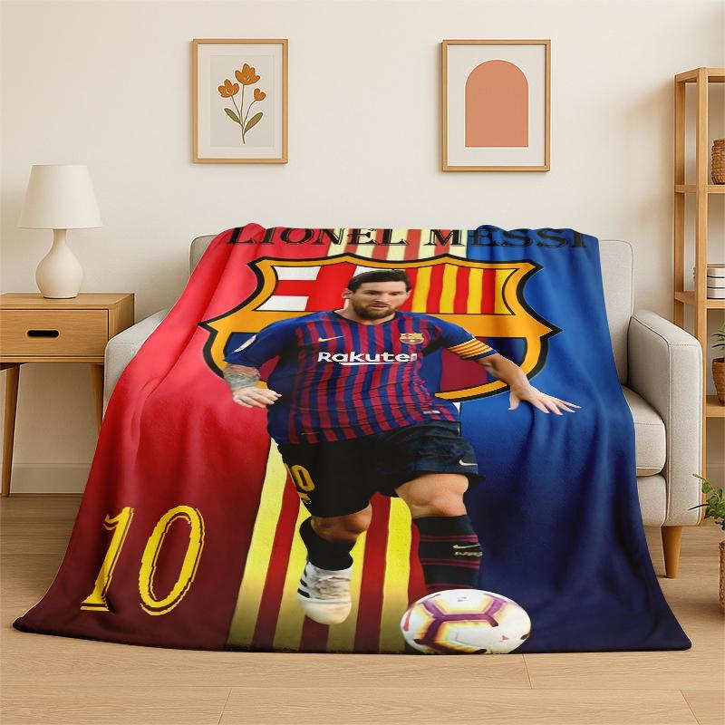Goat M-Messi Football Sport Star Flannel Blanket Soft Warm Throw Blanket for Bedroom Living Room Bed Travel Camping Picnic Kid