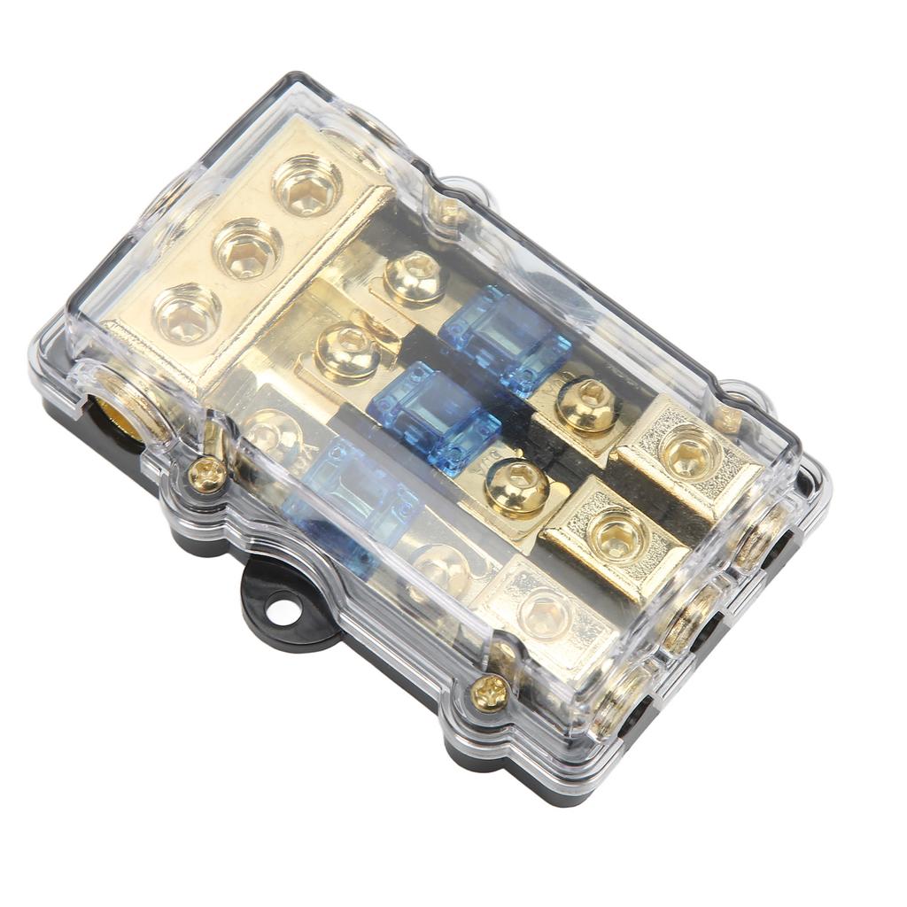 Universal 3 Way Car Audio Fuse Block Safe 60A Stereo Fuse Holder with Transparent Cover for Boat Yac