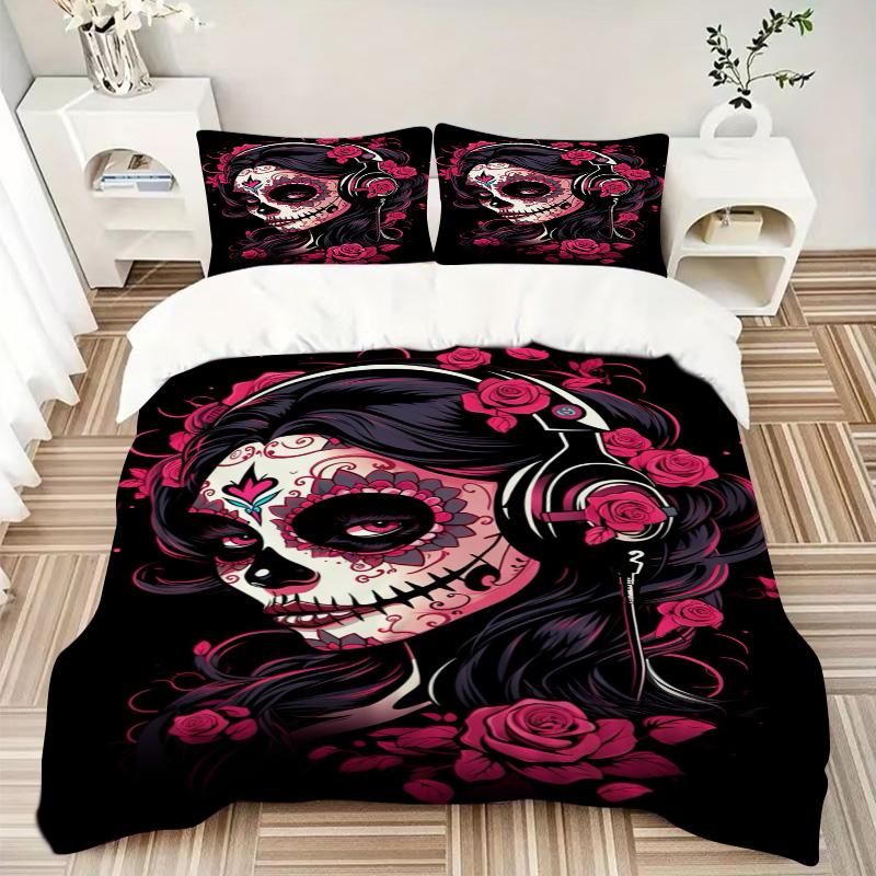 Day Dead Dj Print 3Pcs Bedding Setduvet Cover With 2 Bedropillowcase Home Birthday Gift