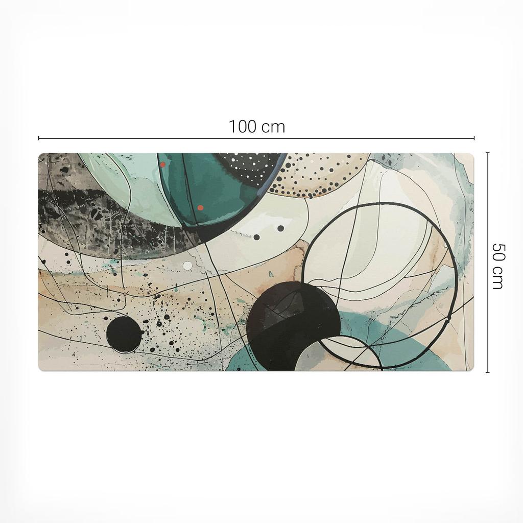 Podkładka Biurkowa Dla Grafików I Projektantów Abstrakcyjne Koła 100X50 Cm