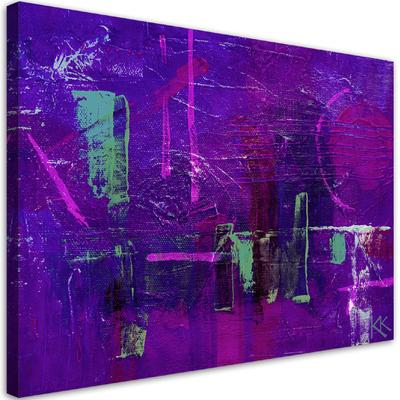 Canvas Print Violet Abstract Hand Painted