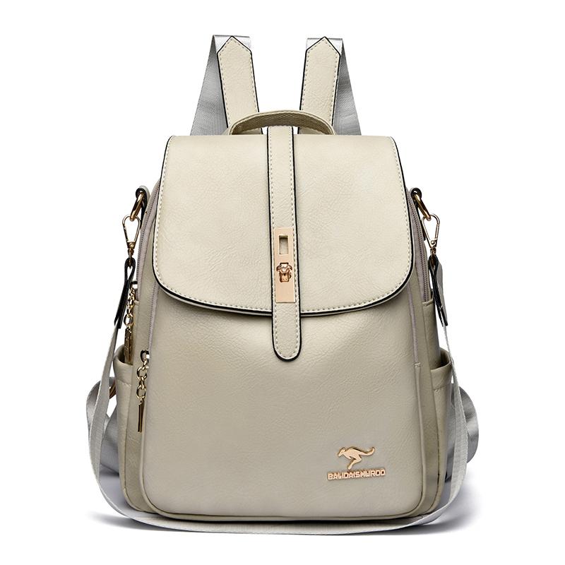 Large capacity leather backpack for women vintage bag school backpacks ladies travel backpack backpacks high-quality bags