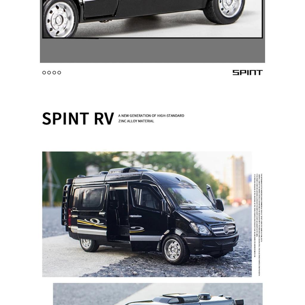 1/32 BENZ MB Sprinter MPV Van Spint RV Alloy Car Model Diecasts Metal Toy Car Simulation Sound and Light Kids Toy Collectibles Gifts