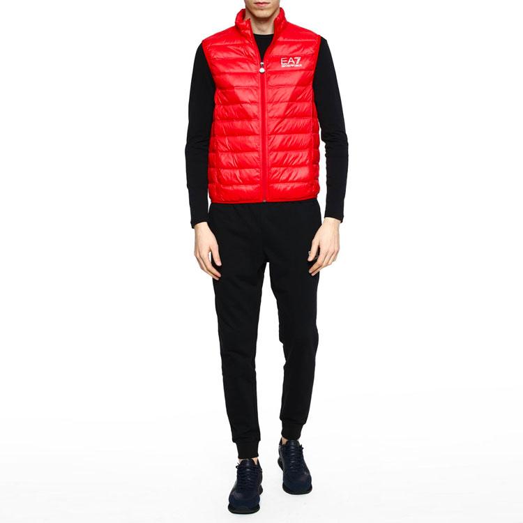 Emporio Armani EA7 Letter Print Stand Collar Zipper Down Vest Men Vest Red 8NPQ01-PN29Z-1451