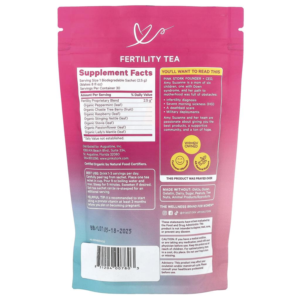 Fertility Tea, Sweet Mint, 15 Packets, 37.5G(1.3Oz)