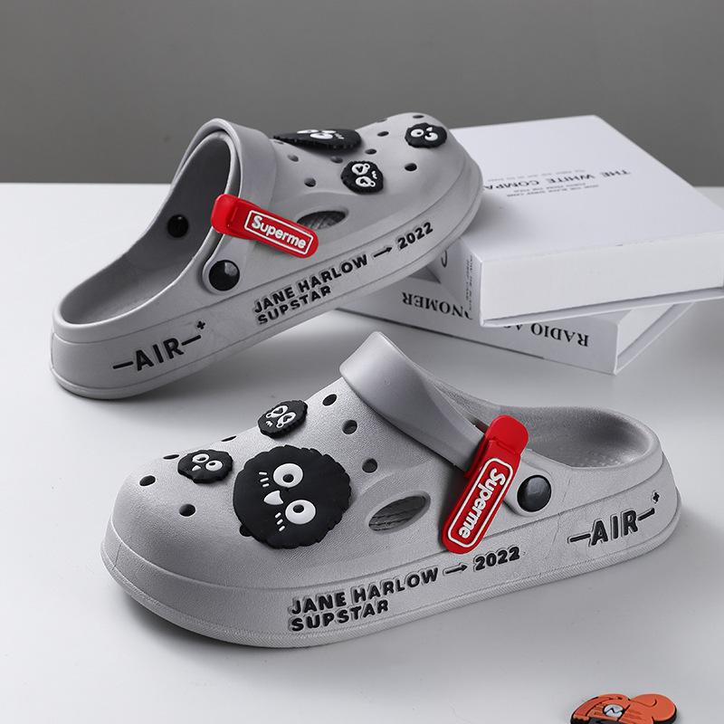 Hole Shoes Men's New Year Couple Platform Slippers Bag Head Sandals Non-slip Casual Soft-soled Beach Shoes Men
