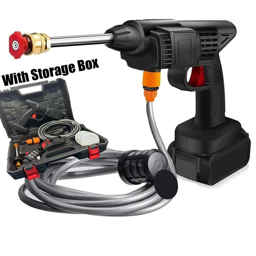 Hochdruck-Autowaschpistole, 200 W, 50 Bar, tragbarer Waschautomat, wiederaufladbare Mini-Waschmaschine mit Aufbewahrungsbox, Autowaschmaschine