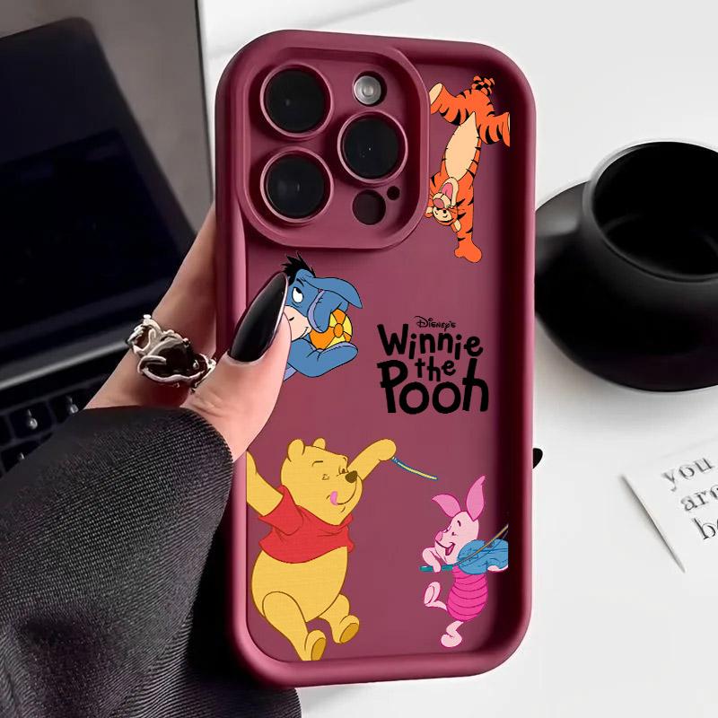 Winnie Piglet Tigger Cartoon Phone Case For iPhone 17E 11 12 13 14 15 16 17 Pro Max Fundas 17 Air Plus 16e 13 Mini Silicon Cover