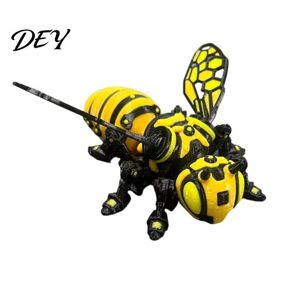 Futuristische Heimdekoration Gelenkige Bienenstatue, 3D-gedruckte bewegliche Gelenke Insektenfigur für Auto Kreatives Geschenk Sammler Armaturenbrett und Schreibtisch