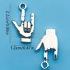 10/20 Pieces of 22x12mm Antique Silver Hand Shaped Pendant with Nonverbal "I Love You" Gesture Jewelry Suitable for DIY Earrings