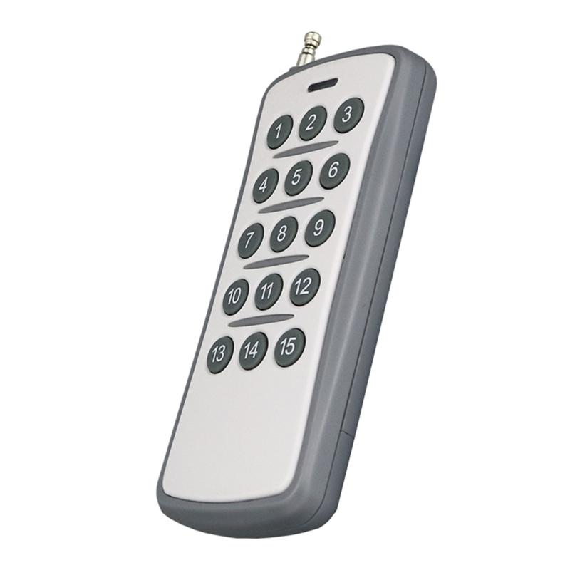 

1527 Chip Learning Code Wireless Remote Control 315Mhz/433Mhz Long Distance 15 Buttons Transmitter Remote Controller сірий колір