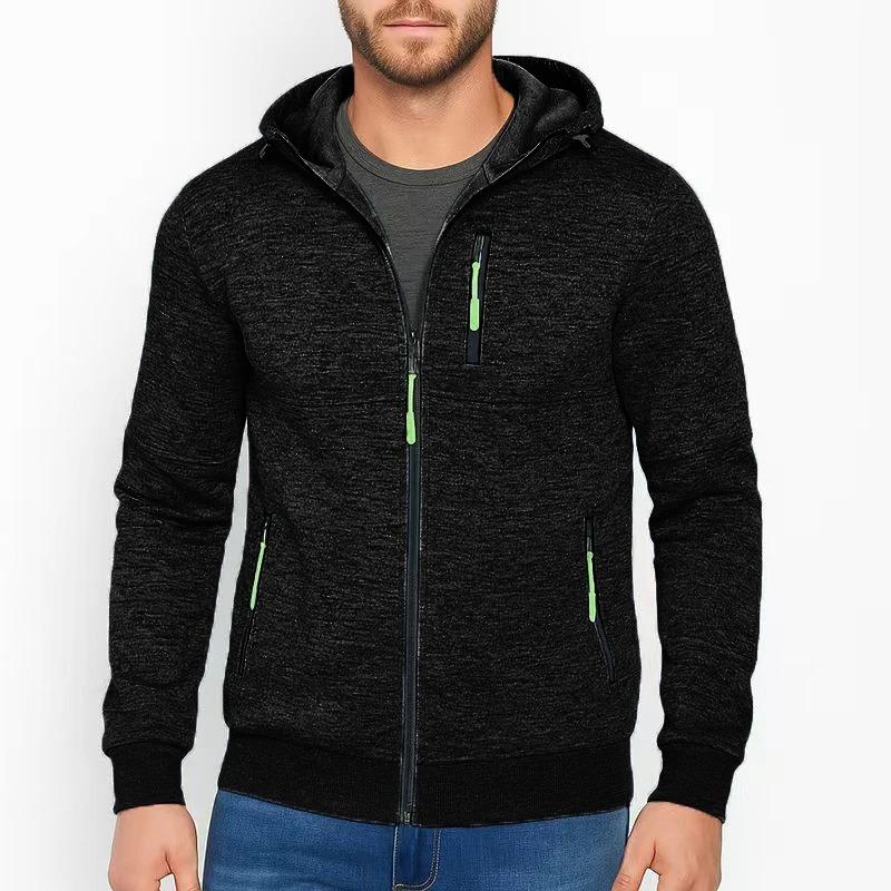 Autumn New Men's Casual Zippered Hoodie - Slim Fit Solid Color Sportswear Male Fashion Tracksuit Jacket