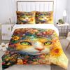 3pcs Noble Cat Art Design Bedding Set - 1 Soft Quilt Cover + 2 Pillowcases, Machine Washable - Suitable for All Seasons, Perfect Gift for Fa
