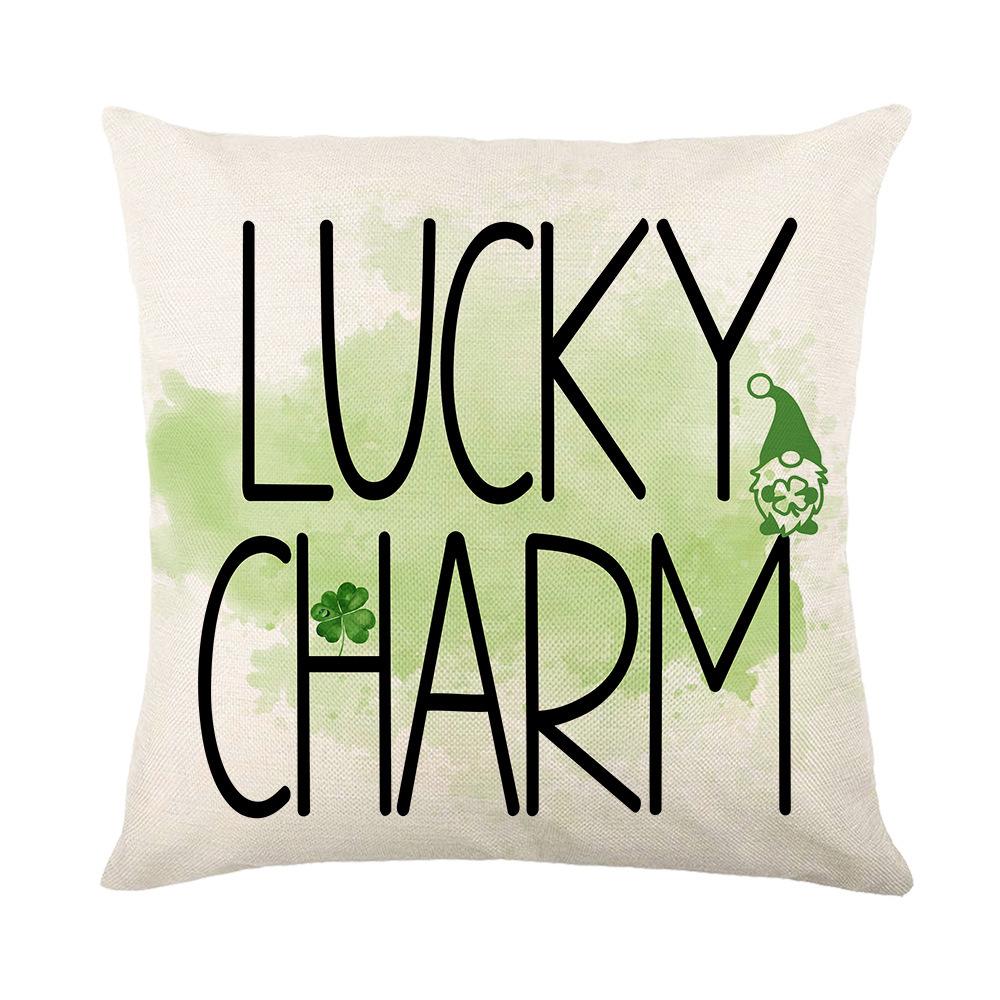 Pillowcase Home Sofa Cushion Cover St. Patrick's Day Pillowcase Cartoon Irish Pillowcase Ins Style