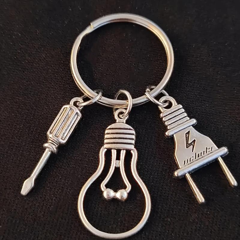 

Alloy Screwdriver Light Bulb Pendant Keychain Electrician Handbag Gift