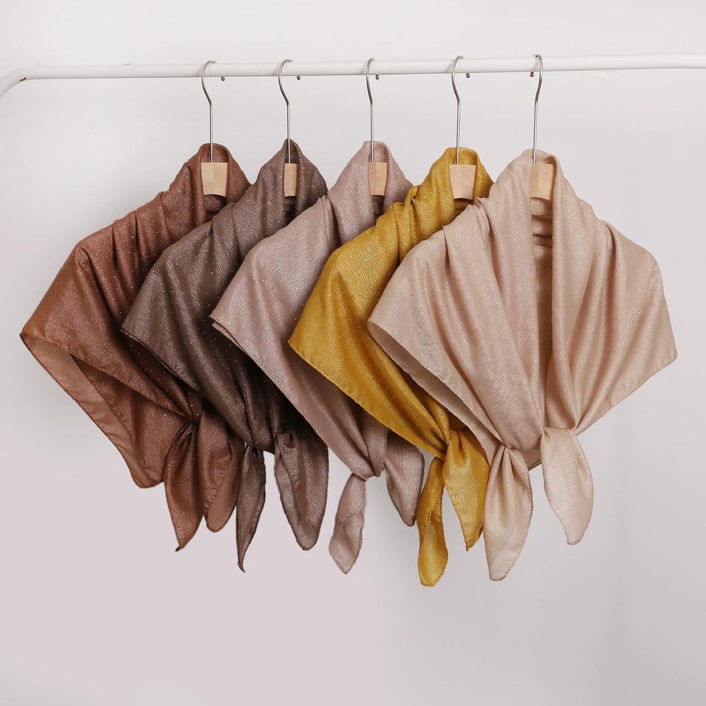Women Malaysian Square Scarves Foulards Female Bandana Lady Hijabs 90CM